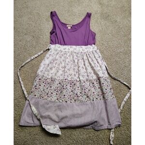 Y2K Boho Cottagecore Patchwork Mossimo Sundress Purple Tank Women's M Prairie